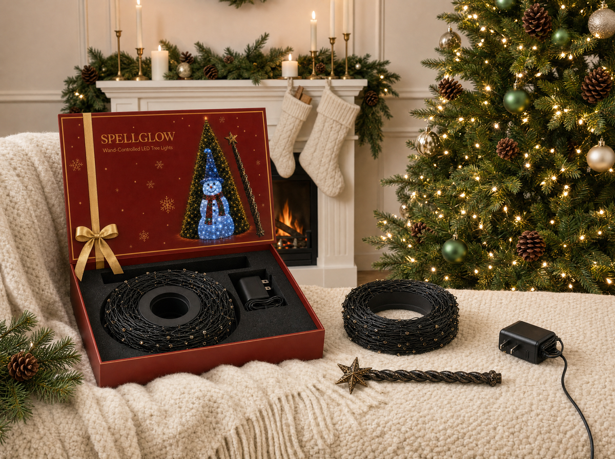 Spellglow box open by the fireplace